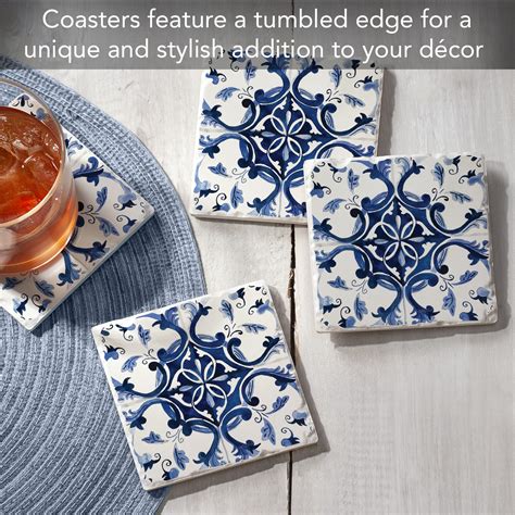 cheap blue and white coasters